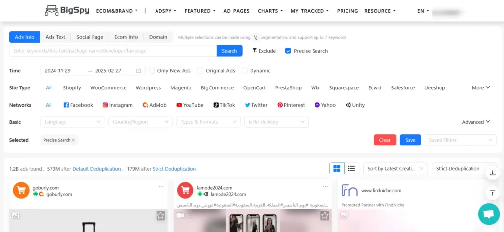 BigSpy Dashboard