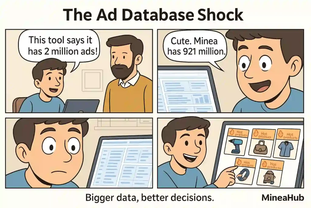 Minea Ad Database Meme