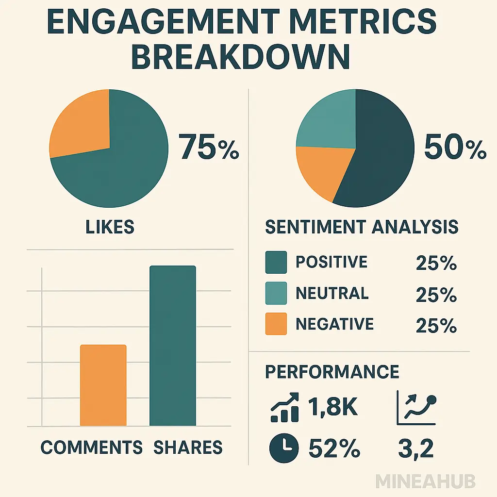 Minea - Engagement metrics breakdown
