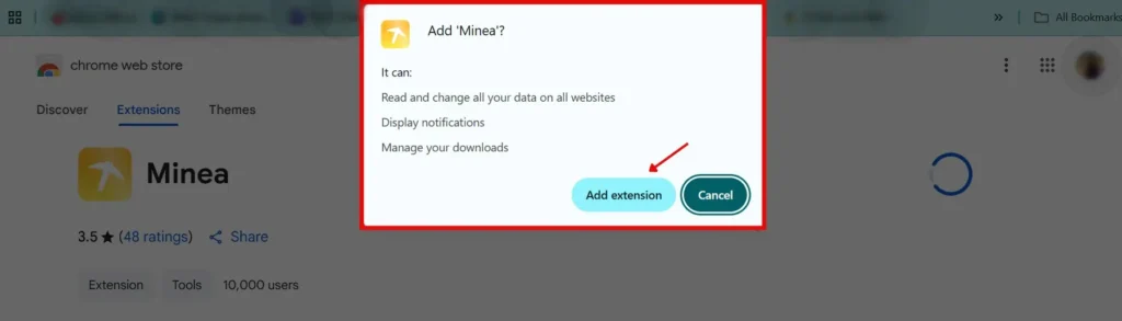 Add Minea Extension