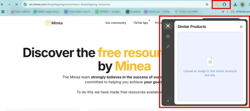 Open The Minea Extension